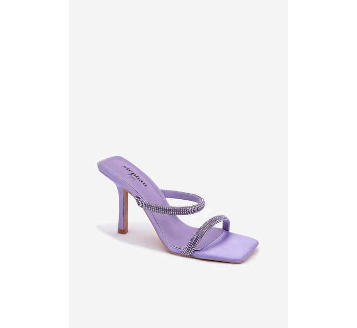 Dámské lodičky zdobené krystaly fialové Vittoria
