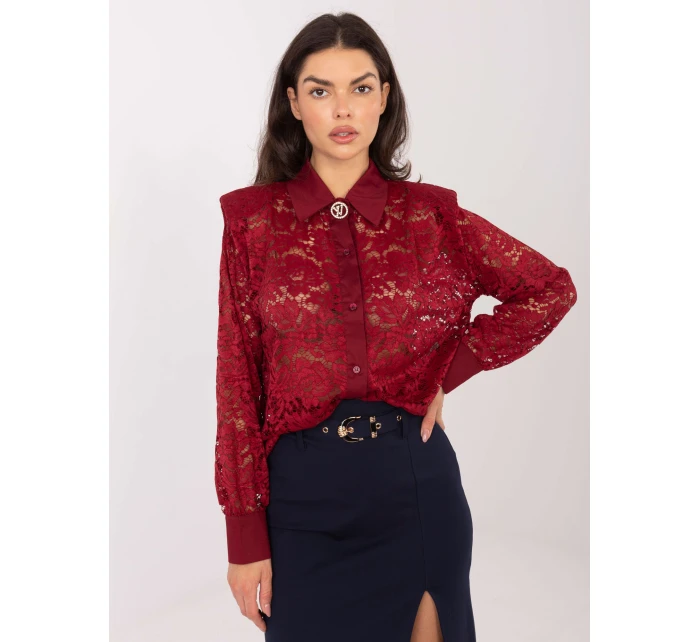 Koszula IT KS model 21795559 bordowy - FPrice Koszula IT KS model 21795559 bordowy - FPrice