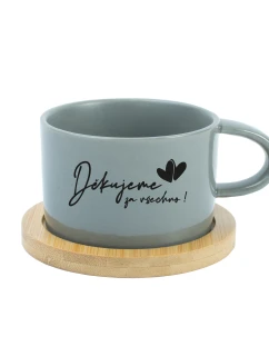 DĚKUJEME ZA VŠECHNO! - šedý hrníček makronka 200 ml