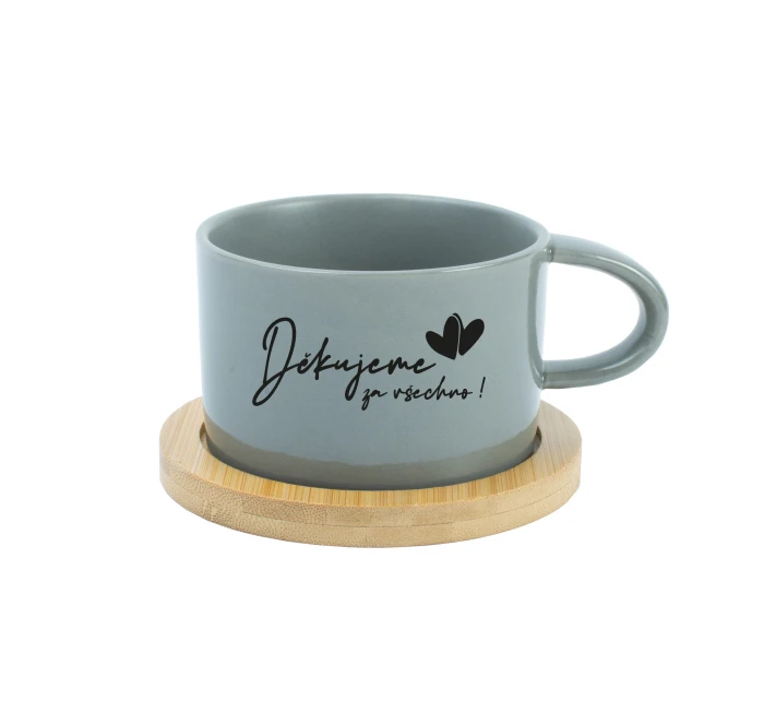 DĚKUJEME ZA VŠECHNO! - šedý hrníček makronka 200 ml DĚKUJEME ZA VŠECHNO! - šedý hrníček makronka 200 ml