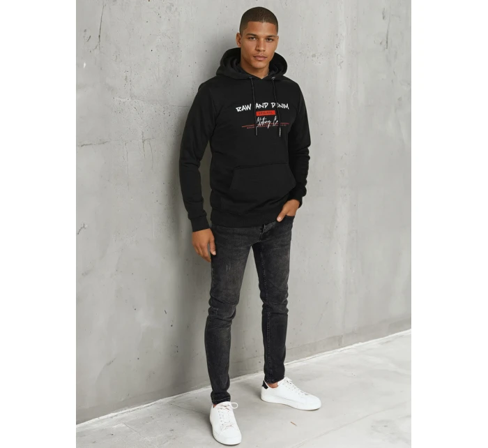 Pánská mikina s potiskem černá FashionStreet BX5709