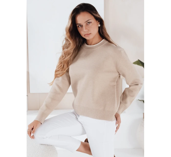 Dámský základní svetr beige Dstreet model 21990981 - FashionStreet