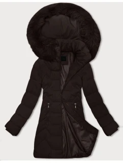 Dámská bunda v čokoládové barvě s kapucí model 21428649 - J.STYLE