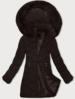 Dámská bunda v čokoládové barvě s kapucí model 21428649 - J.STYLE