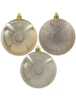 DEKORATIVNÍ PLASTOVÉ CETKY 6KS 80MM ŠAMPAŇSKÉ