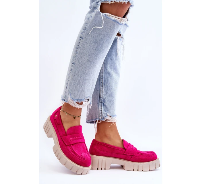 Dámské semišové nazouvací boty Fuchsie model 21623123 - Boto Dámské semišové nazouvací boty Fuchsie model 21623123 - Boto