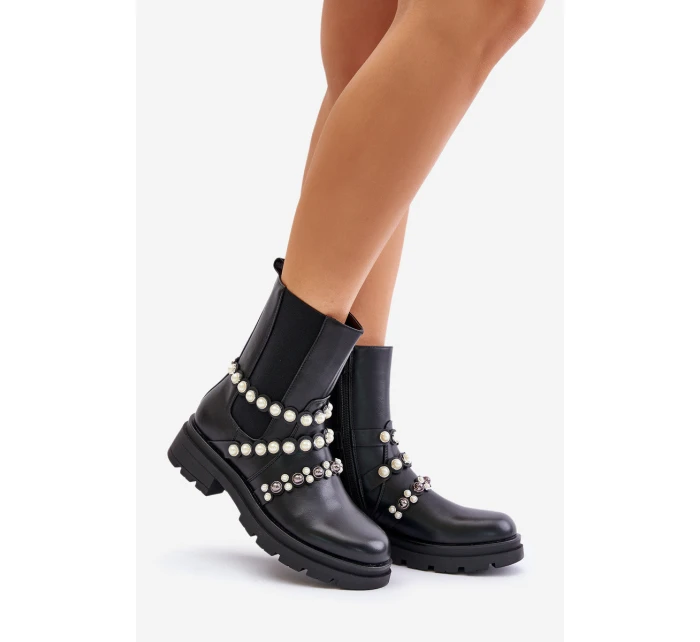 Dámské Chelsea Boty S Pásky Černé model 21677506 - Boto Dámské Chelsea Boty S Pásky Černé model 21677506 - Boto