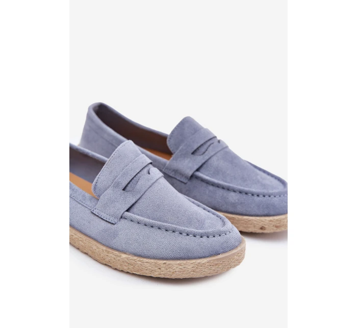 Pánské Mokasíny S Pletením Modré Fiamar