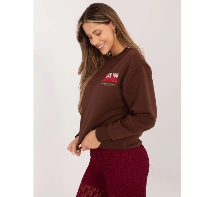 Mikina D10608BC02568J tmavě hnědá Mikina D10608BC02568J tmavě hnědá