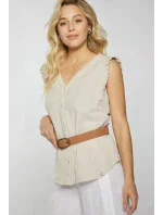 Dámská Mušelínová halenka Béžová - Monnari