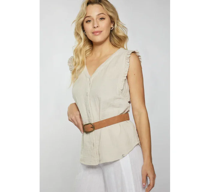 Dámská Mušelínová halenka Béžová - Monnari