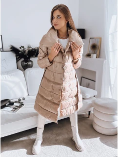 Dámský prošívaný kabát LONDON PREMIUM camel FashionStreet TY3346