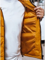 Pánská prošívaná vesta s kapucí žlutá FashionStreet TX4752