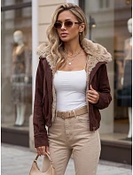 Dámská zimní semišová bunda s kožešinou, vínová, FashionStreet TY5699 Dámská zimní semišová bunda s kožešinou, vínová, FashionStreet TY5699