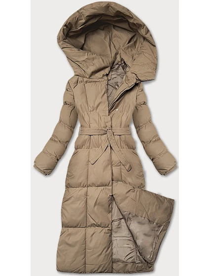 Dámská zimní bunda s páskem J Style tmavě béžová (5M3227-84) Dámská zimní bunda s páskem J Style tmavě béžová (5M3227-84)