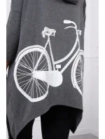 Mikina s potiskem kola graphite melange Mikina s potiskem kola graphite melange