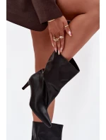 Nazouvací dámské boty na podpatku černé model 21707769 - Boto