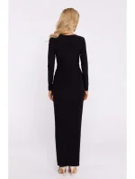 M840 Maxi šaty s uzlem - černé M840 Maxi šaty s uzlem - černé
