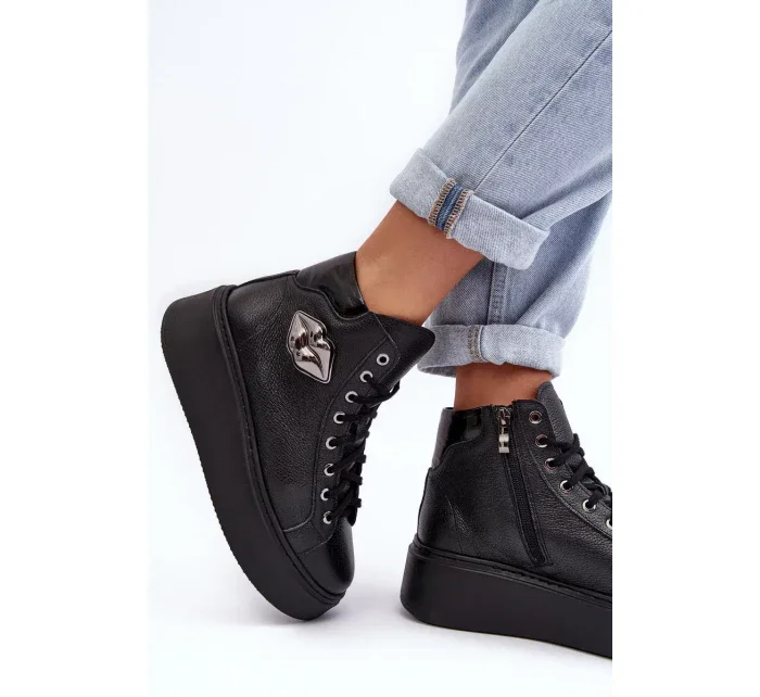 Dámské vysoké tenisky na zip Lemar Black Katerin Dámské vysoké tenisky na zip Lemar Black Katerin