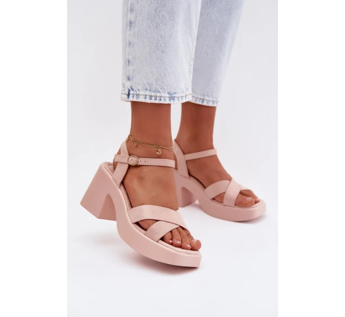 Sandály na podpatku model 225107 Step in style Sandály na podpatku model 225107 Step in style