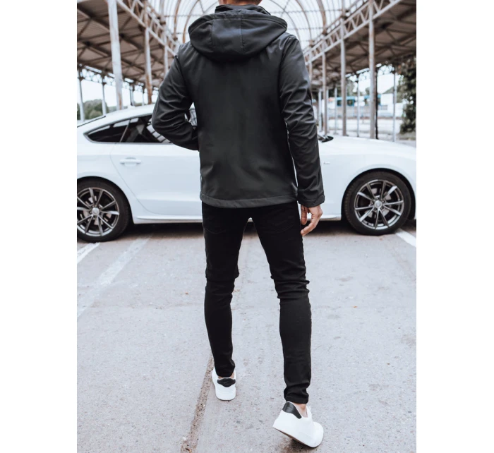 Pánská softshellová bunda s kapucí tmavě šedá Dstreet TX4475