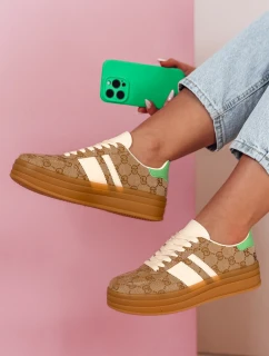 Dámské tenisky MOTIONA khaki FashionStreet ZY0902