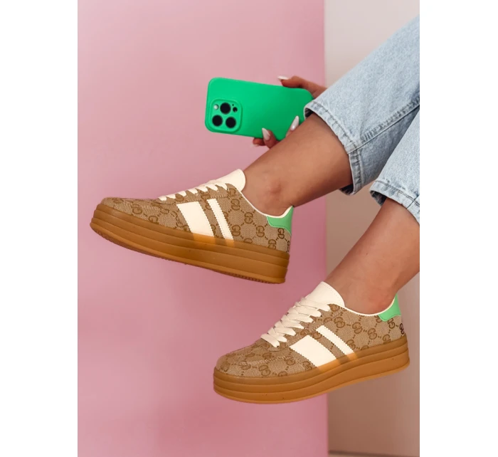 Dámské tenisky MOTIONA khaki FashionStreet ZY0902