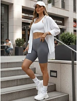 Dámské cyklistické šortky s vysokým pasem modré FashionStreet SY0581 Dámské cyklistické šortky s vysokým pasem modré FashionStreet SY0581
