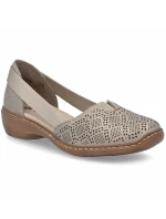 Dámská kožená prolamovaná pohodlná obuv lila Rieker 41351-90