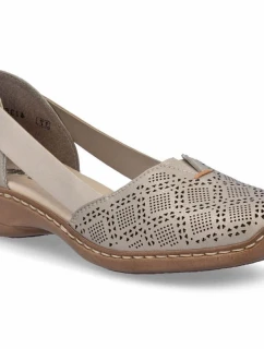 Dámská kožená prolamovaná pohodlná obuv lila Rieker 41351-90