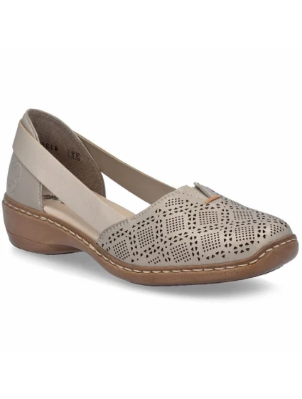 Dámská kožená prolamovaná pohodlná obuv lila Rieker 41351-90