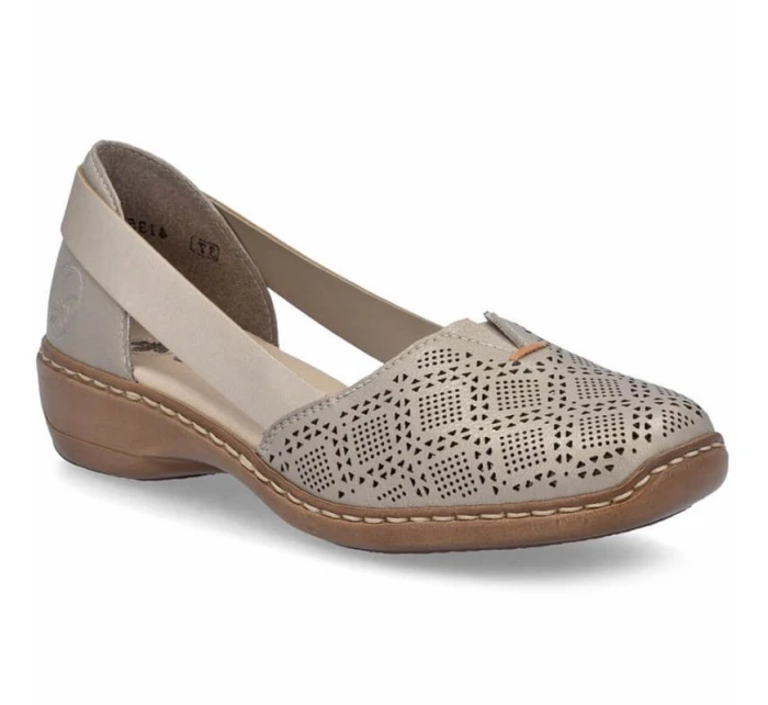 Dámská kožená prolamovaná pohodlná obuv lila Rieker 41351-90