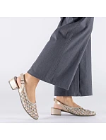 Dámské metalické béžové sandály Rieker 47078-90