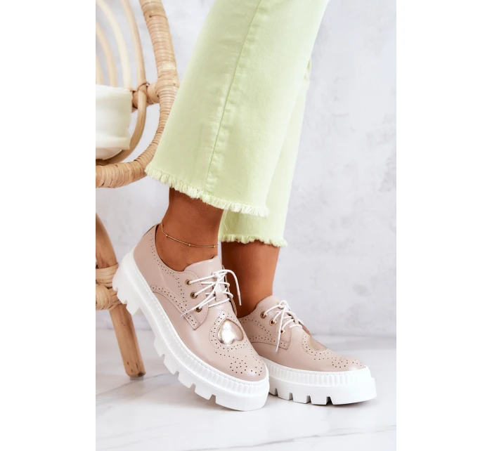 Kožené Boty S Srdce Béžová model 21577187 - Boto