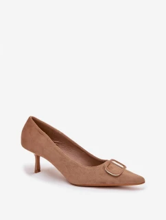 Dámské lodičky s ozdobným detailem tmavě béžové model 21752731 - Boto
