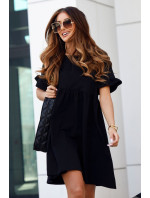 Černé oversize šaty s krátkým rukávem