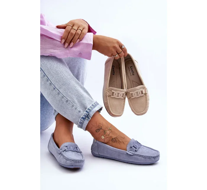 Dámské módní semišové mokasíny modré Rabell Dámské módní semišové mokasíny modré Rabell