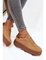 Dámské tenisky na platformě Big Star – camel Dámské tenisky na platformě Big Star – camel