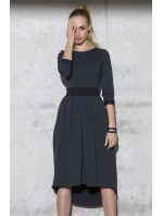 Dámské volnočasové šaty s volnou sukní grafitové - Šedá / 3XL - Makadamia