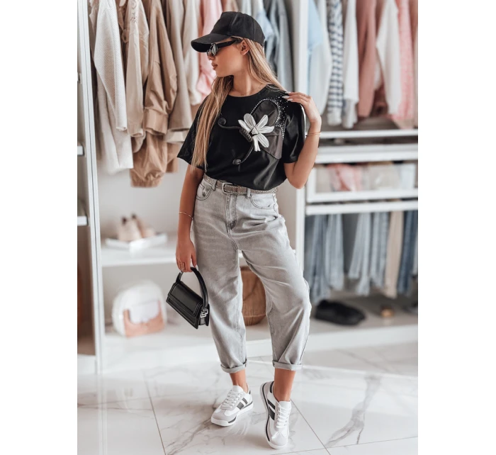 Dámské tričko oversize s 3D efektem černé Dstreet model 21983074 - FashionStreet Dámské tričko oversize s 3D efektem černé Dstreet model 21983074 - FashionStreet