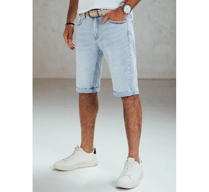 Pánské modré džínové šortky s páskem FashionStreet SX2559
