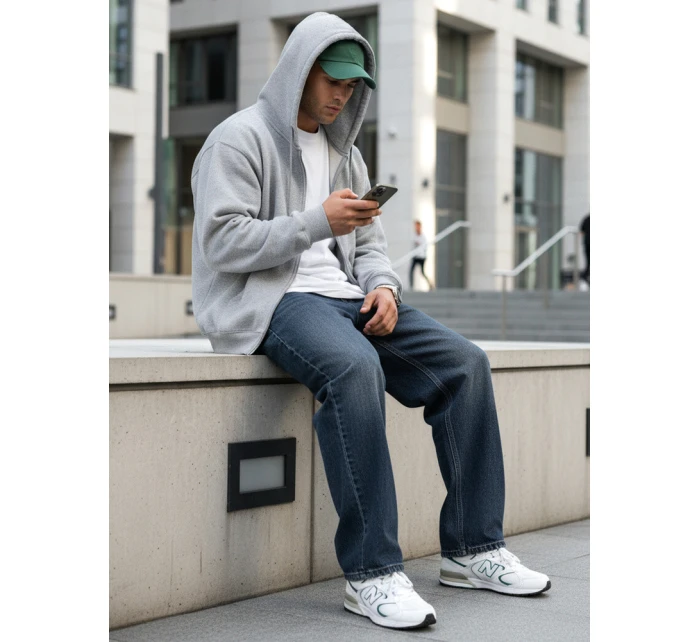 Pánské džíny baggy navy blue FashionStreet UX4480