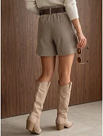 Spodenki damskie sztruksowe z paskiem fango FashionStreet SY0588 Spodenki damskie sztruksowe z paskiem fango FashionStreet SY0588