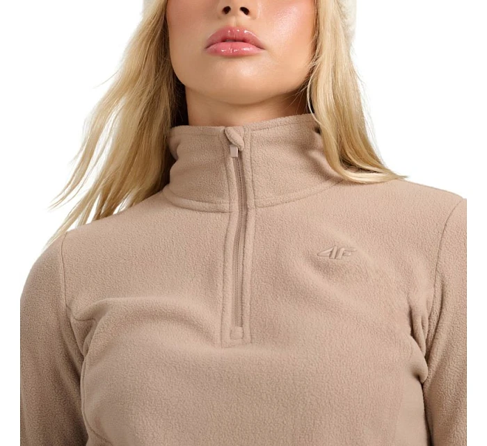 Dámská fleecová mikina 4F F069 světle hnědá 4FWAW25UFLEF069 82S