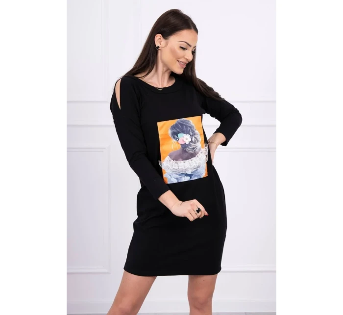 Šaty s 3D model 18744120 krajková černá - K-Fashion