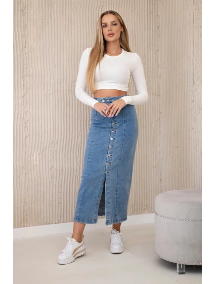 Dlouhá sukně s knoflíky světlý denim Dlouhá sukně s knoflíky světlý denim
