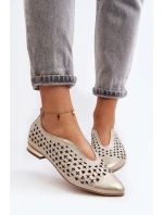 balerínky z přírodní kůže Zlaté model 21646359 - Zazoo
