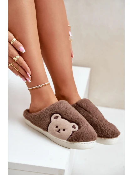 Dámské Plyšové Pantofle S Medvědem Hnědé Fiorinella Dámské Plyšové Pantofle S Medvědem Hnědé Fiorinella