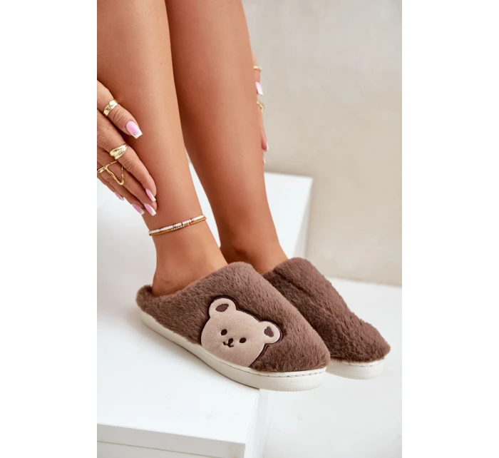 Dámské Plyšové Pantofle S Medvědem Hnědé Fiorinella Dámské Plyšové Pantofle S Medvědem Hnědé Fiorinella
