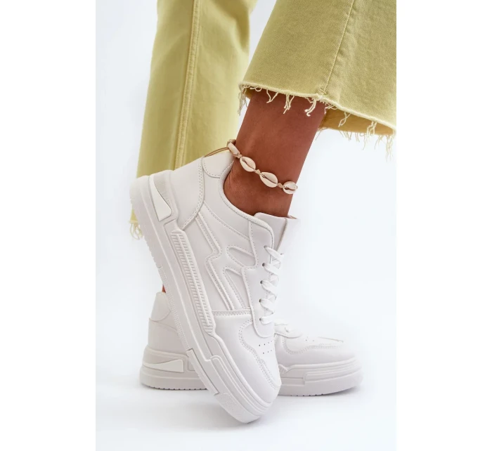 Dámské tenisky na platformě vyrobené z eko kůže, bílá Lynnette Dámské tenisky na platformě vyrobené z eko kůže, bílá Lynnette